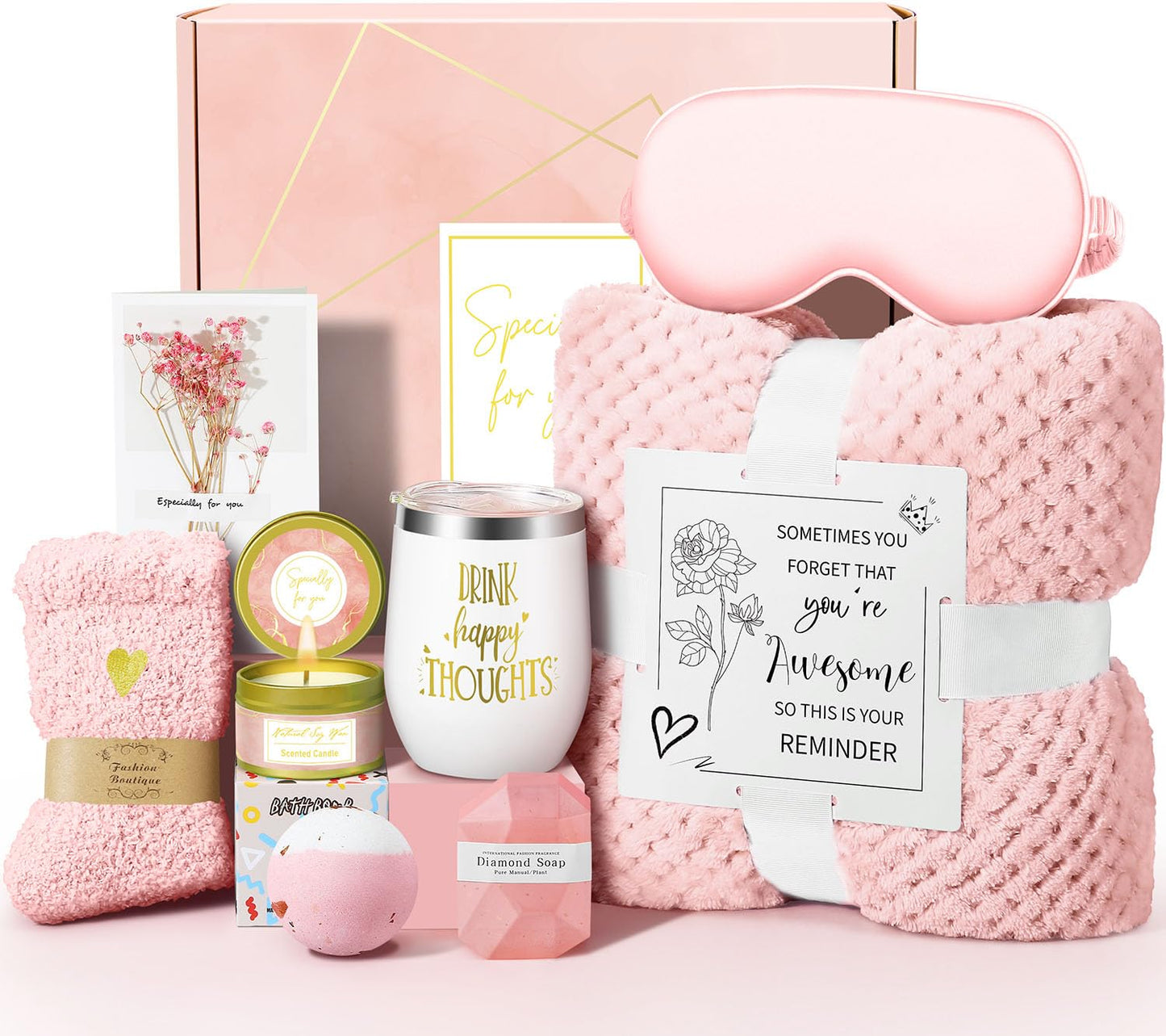 Valentines Day Gifts for Her Women Daughter Girlfriend Wife, Happy Birthday Gifts for Women Mom Her Friend Sister Wife Grandma, Self Care Gift Get Well Relaxing Spa Galentines Day Gift Basket Set
