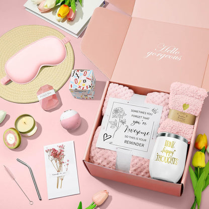 Valentines Day Gifts for Her Women Daughter Girlfriend Wife, Happy Birthday Gifts for Women Mom Her Friend Sister Wife Grandma, Self Care Gift Get Well Relaxing Spa Galentines Day Gift Basket Set